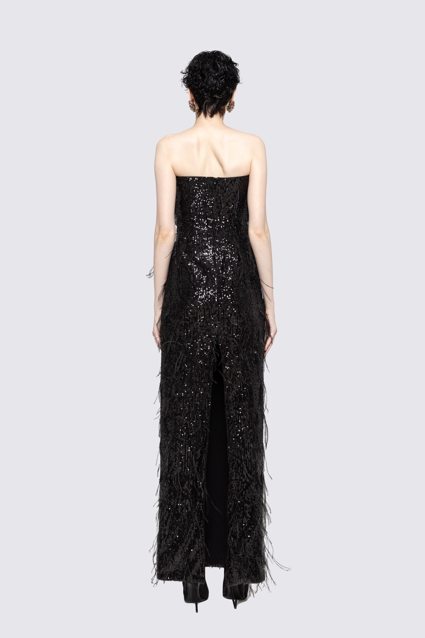 Floral-appliqué sequin maxi dress NISSA