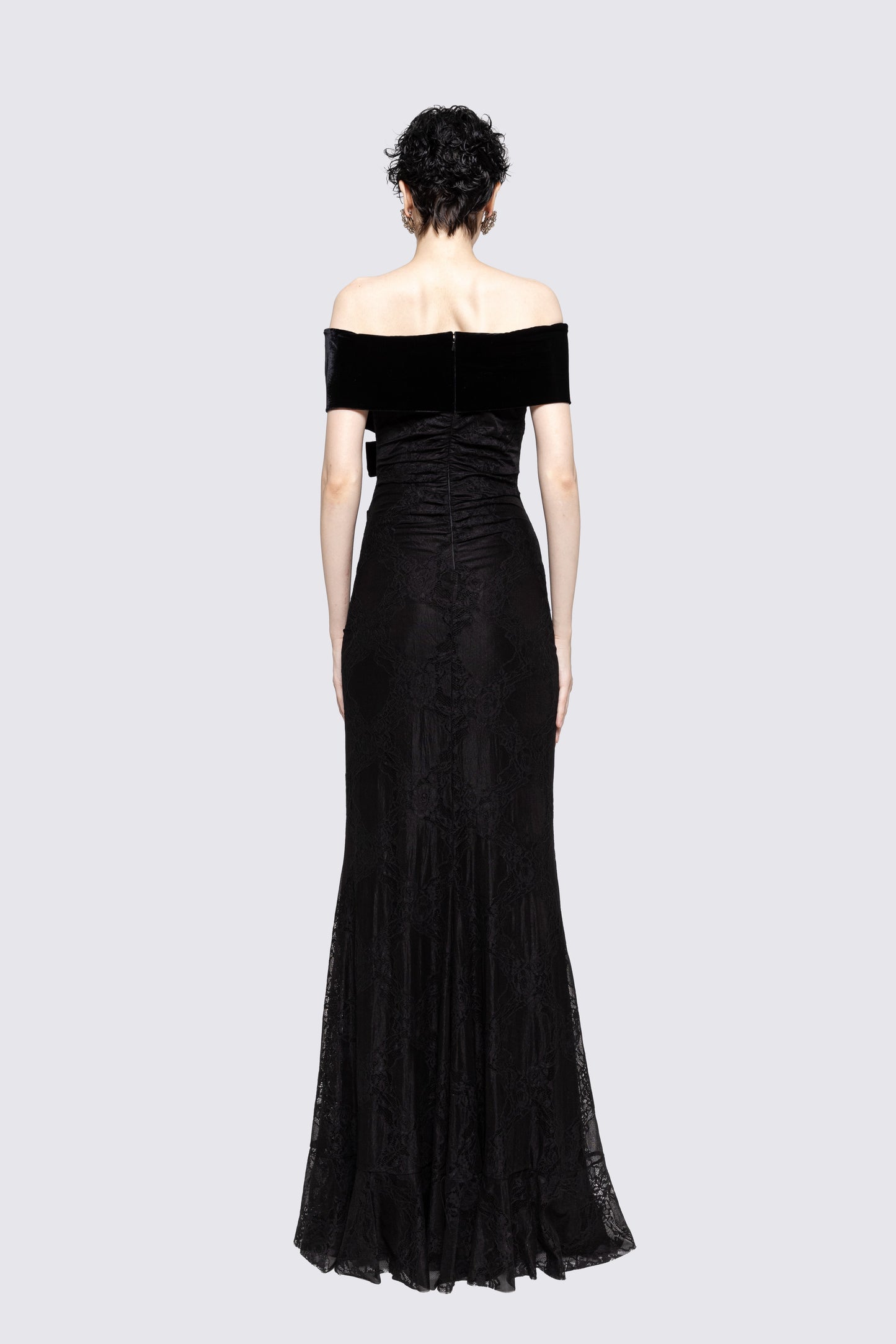 Bow-detail lace maxi dress NISSA