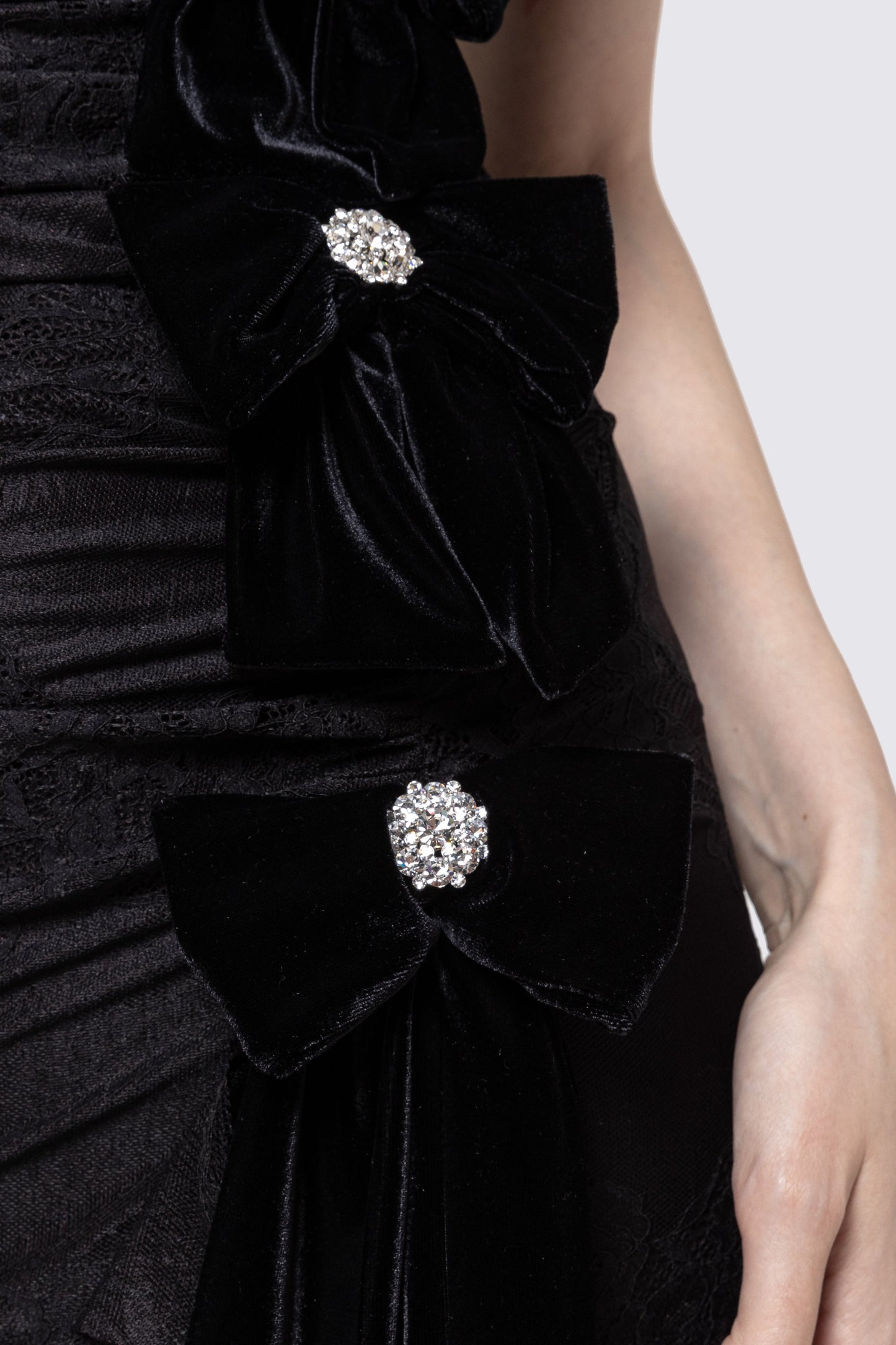 Bow-detail lace maxi dress NISSA