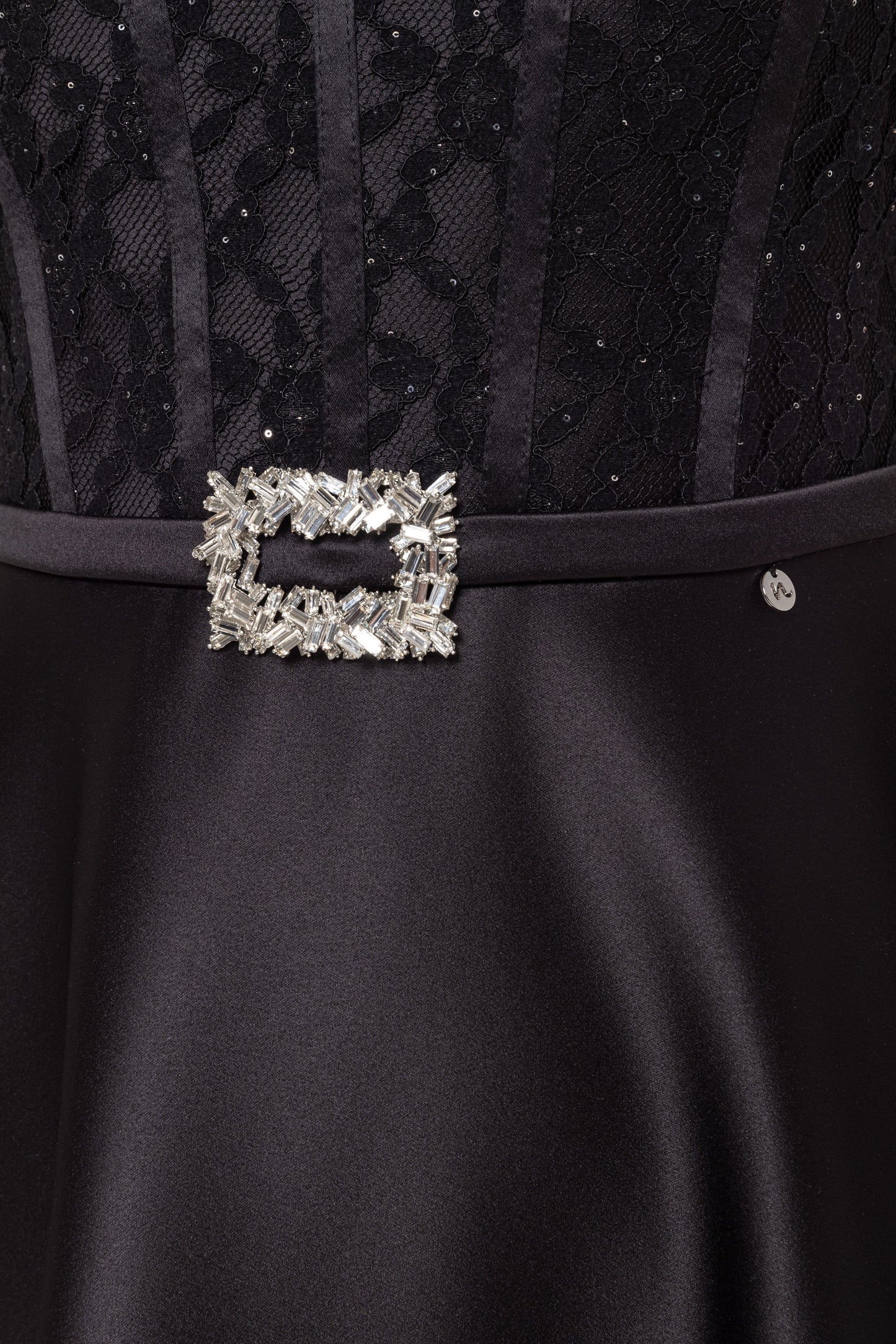 Corset-style strapless taffeta dress NISSA