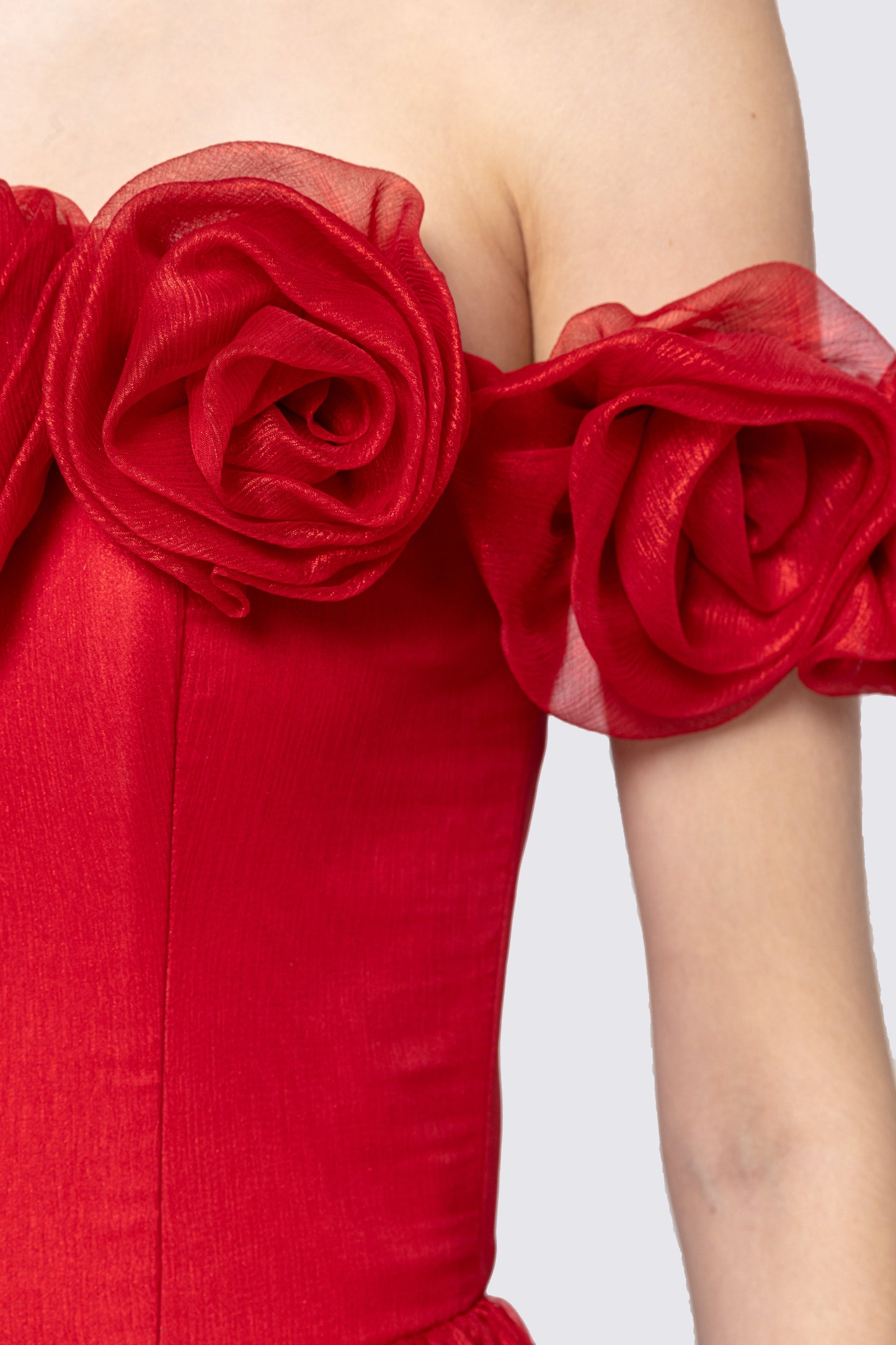 Floral-appliqué silk maxi dress NISSA