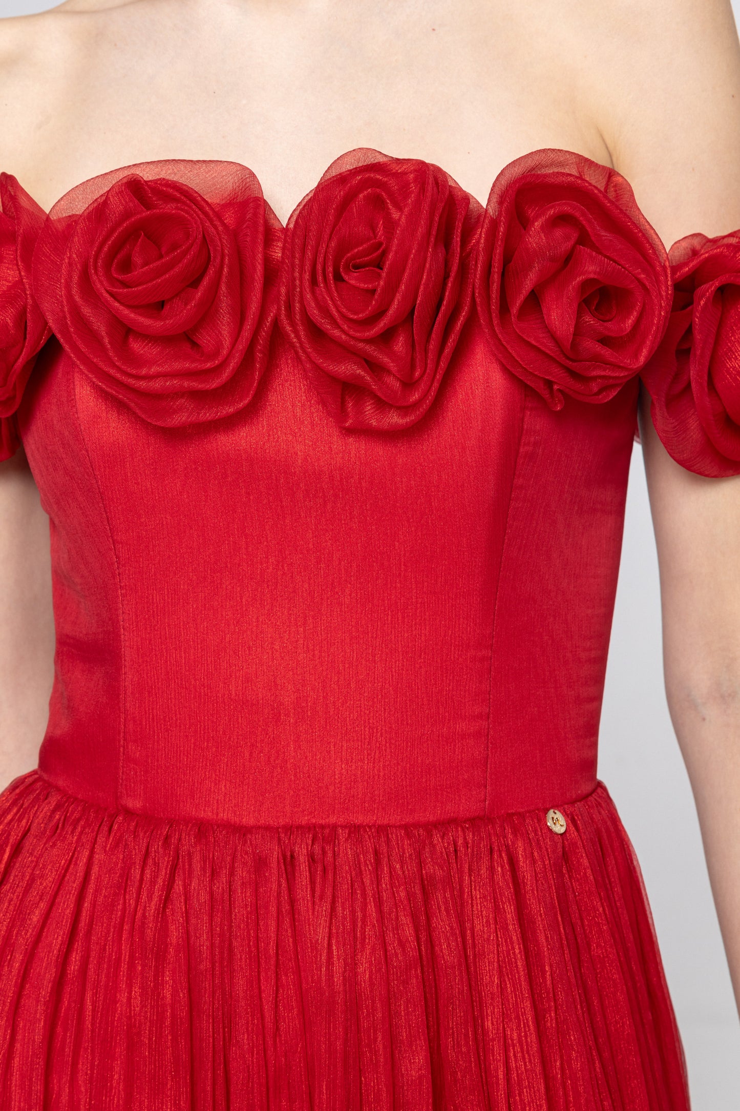 Floral-appliqué silk maxi dress NISSA