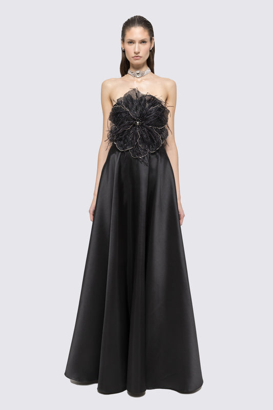 Floral-appliqué maxi dress NISSA