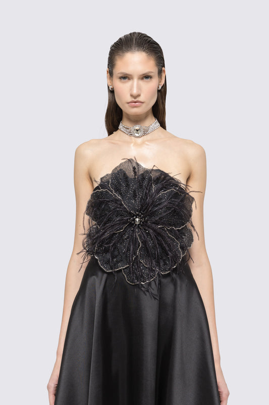 Floral-appliqué maxi dress NISSA