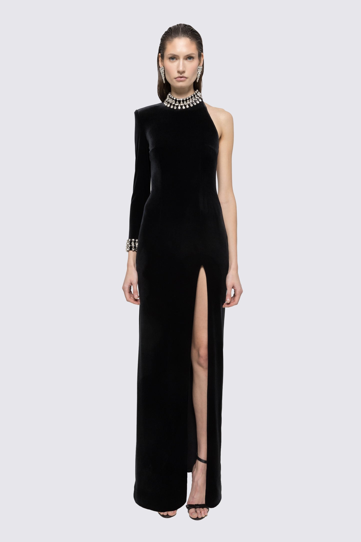 Backless velvet maxi dress NISSA