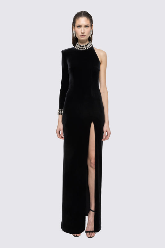 Backless velvet maxi dress NISSA