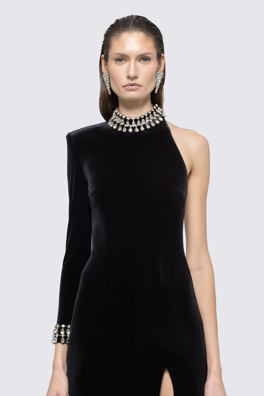 Backless velvet maxi dress NISSA