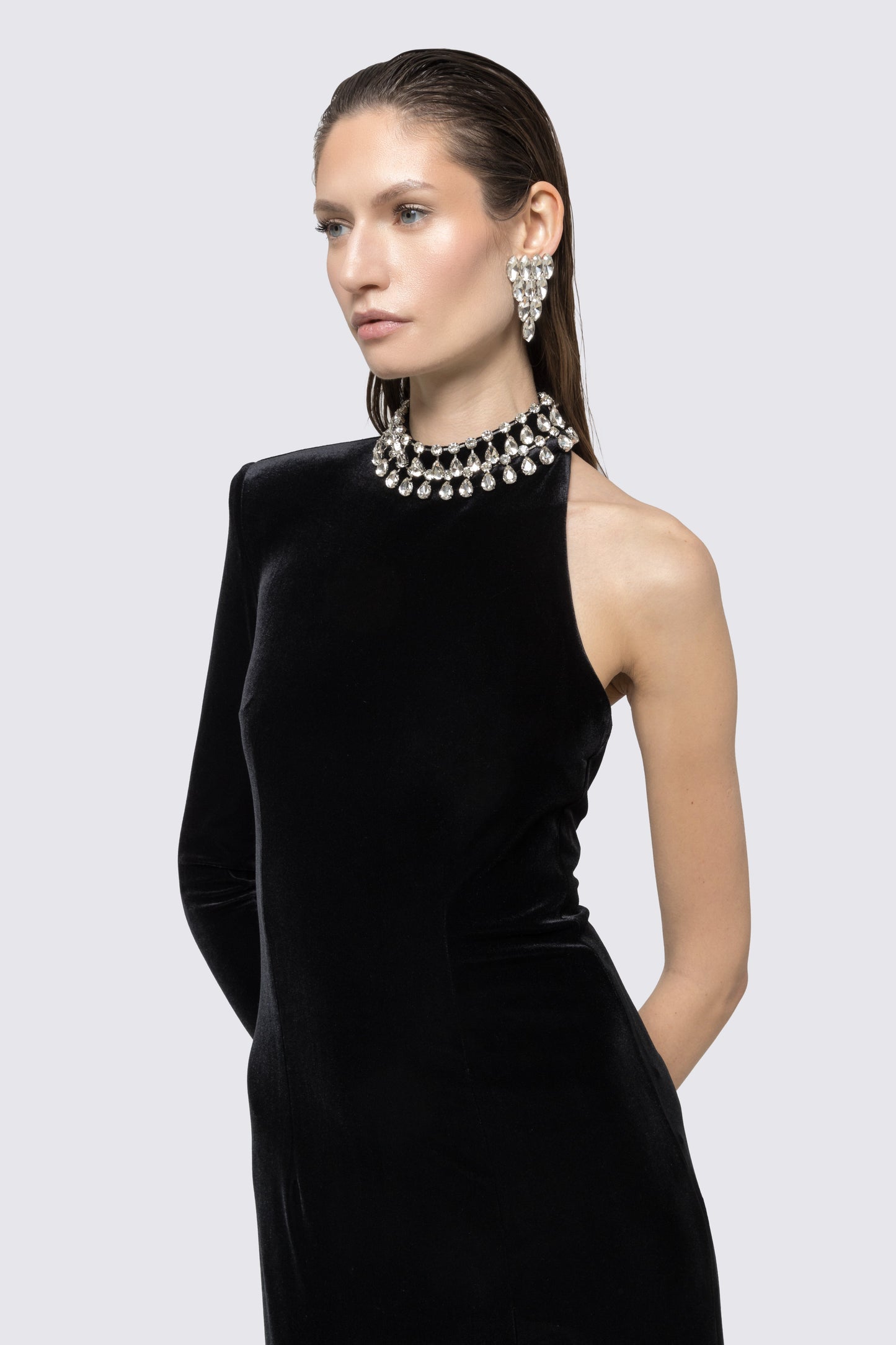 Backless velvet maxi dress NISSA