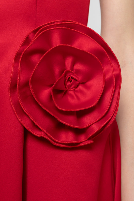 Floral-appliqué taffeta midi dress NISSA