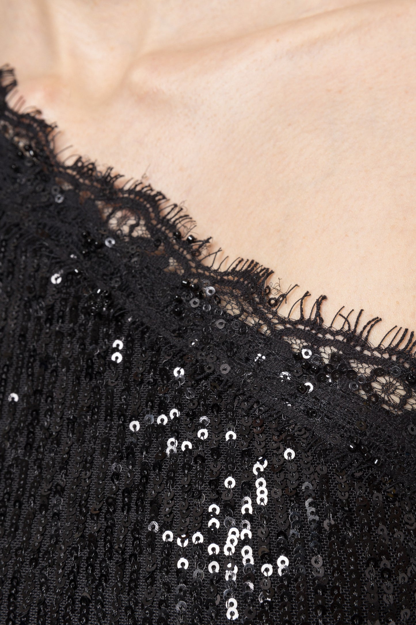 Lace insert sequined midi dress NISSA