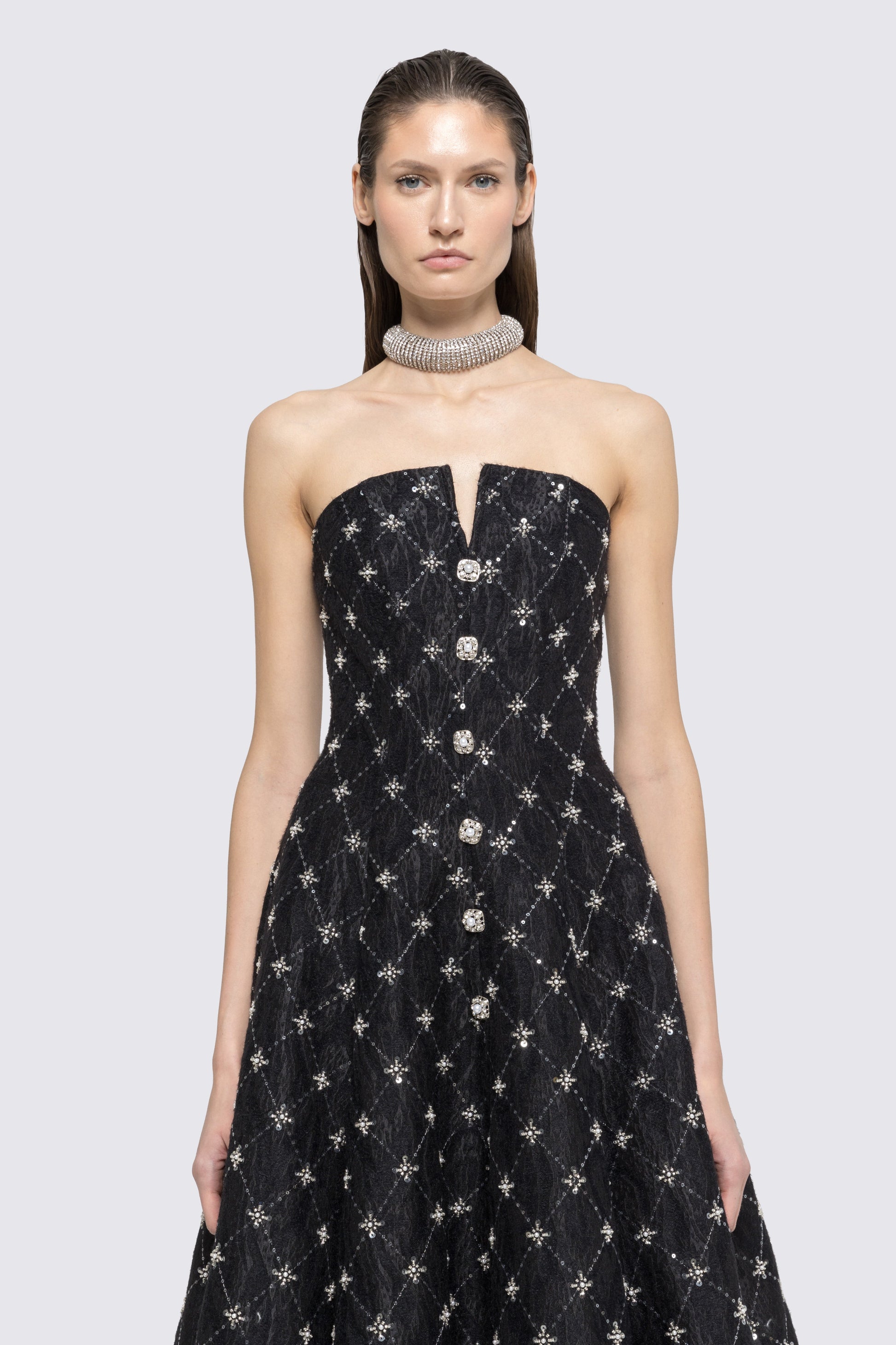 embroidered jacquard dress Jacquard Embroidered Mini Dress-Pink Floral XL