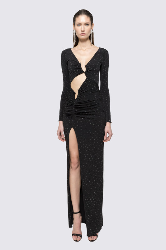 Crystal-embellished cut-out maxi dress NISSA