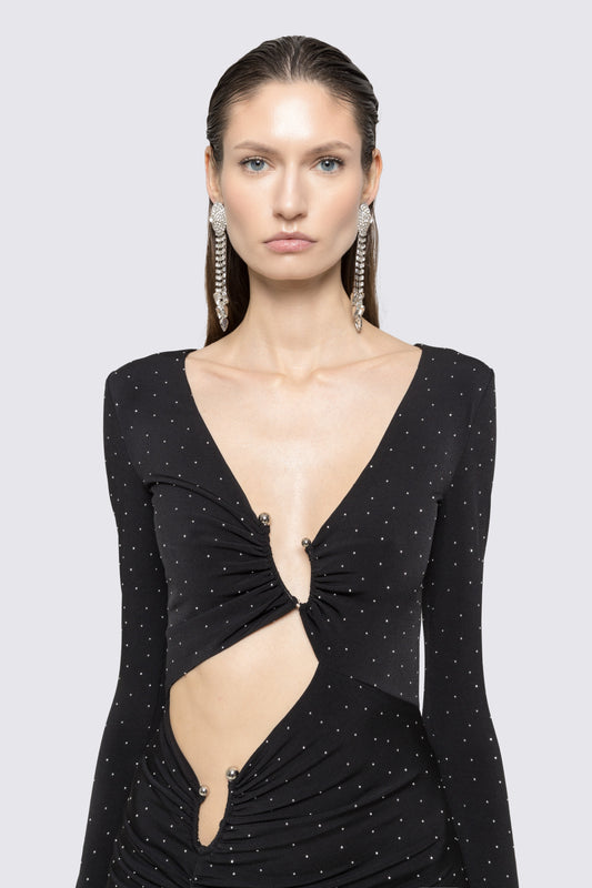Crystal-embellished cut-out maxi dress NISSA