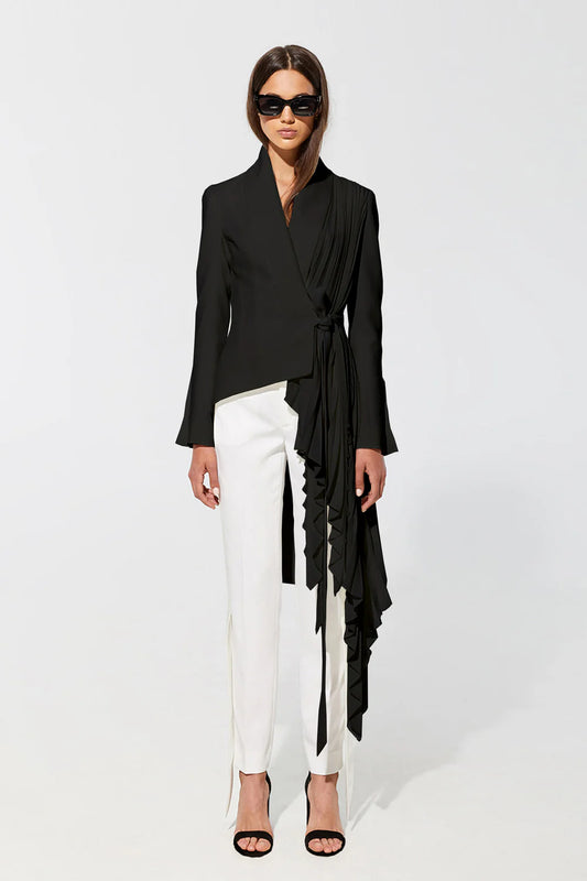 SIGNATURE TUXEDO JACKET WITH SOFT PLEATS VALERY KOVALSKA