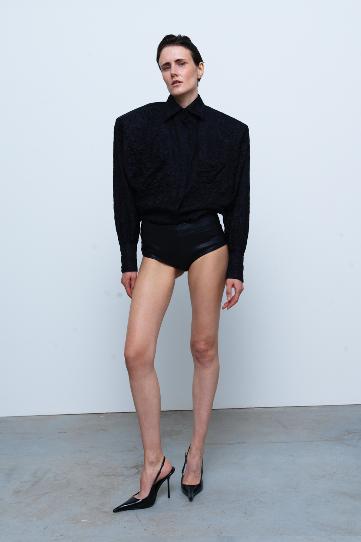 TOP #02 — Crinkled-Effect Shirt GUDU