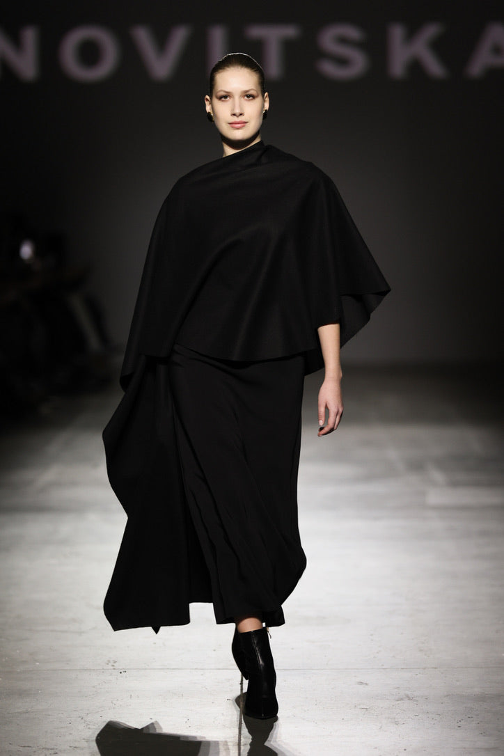 Black Cashmere Cape NOVITSKA