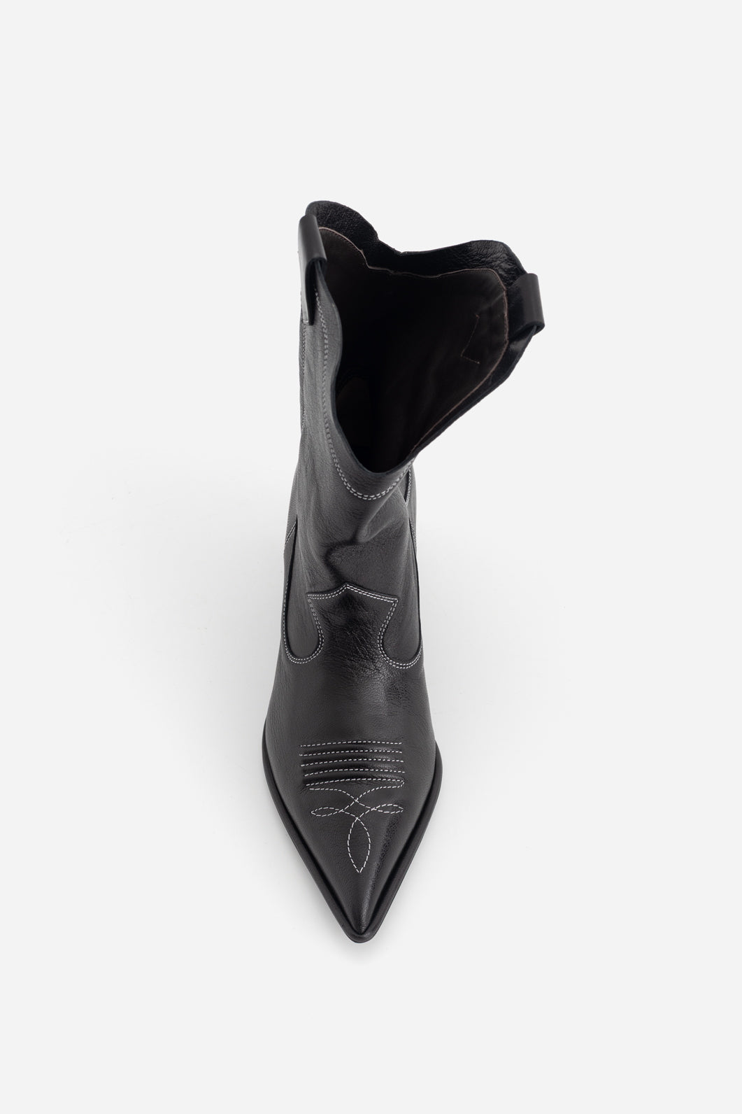 GWEN black leather cowboy boots KACHOROVSKA