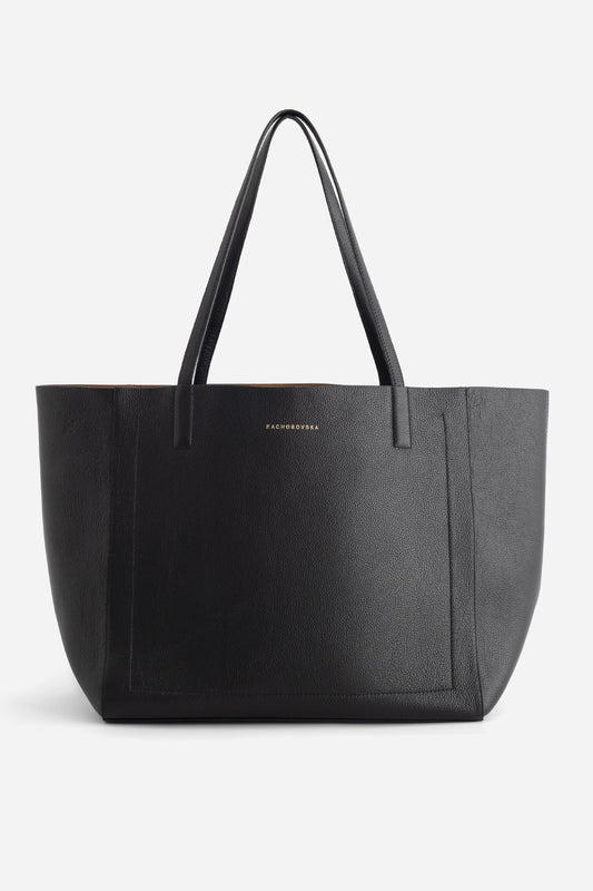SARAH TEXTURED BLACK SHOPPER KACHOROVSKA