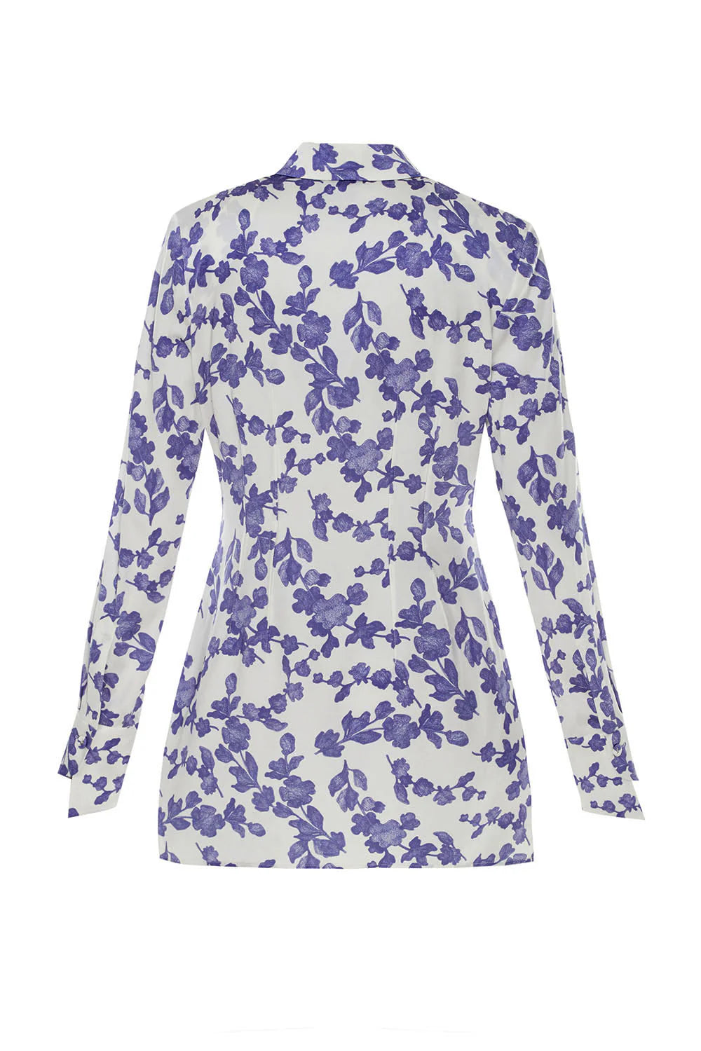 TAILORED SILK BLOUSE WITH FLORAL PRINT ELENA REVA