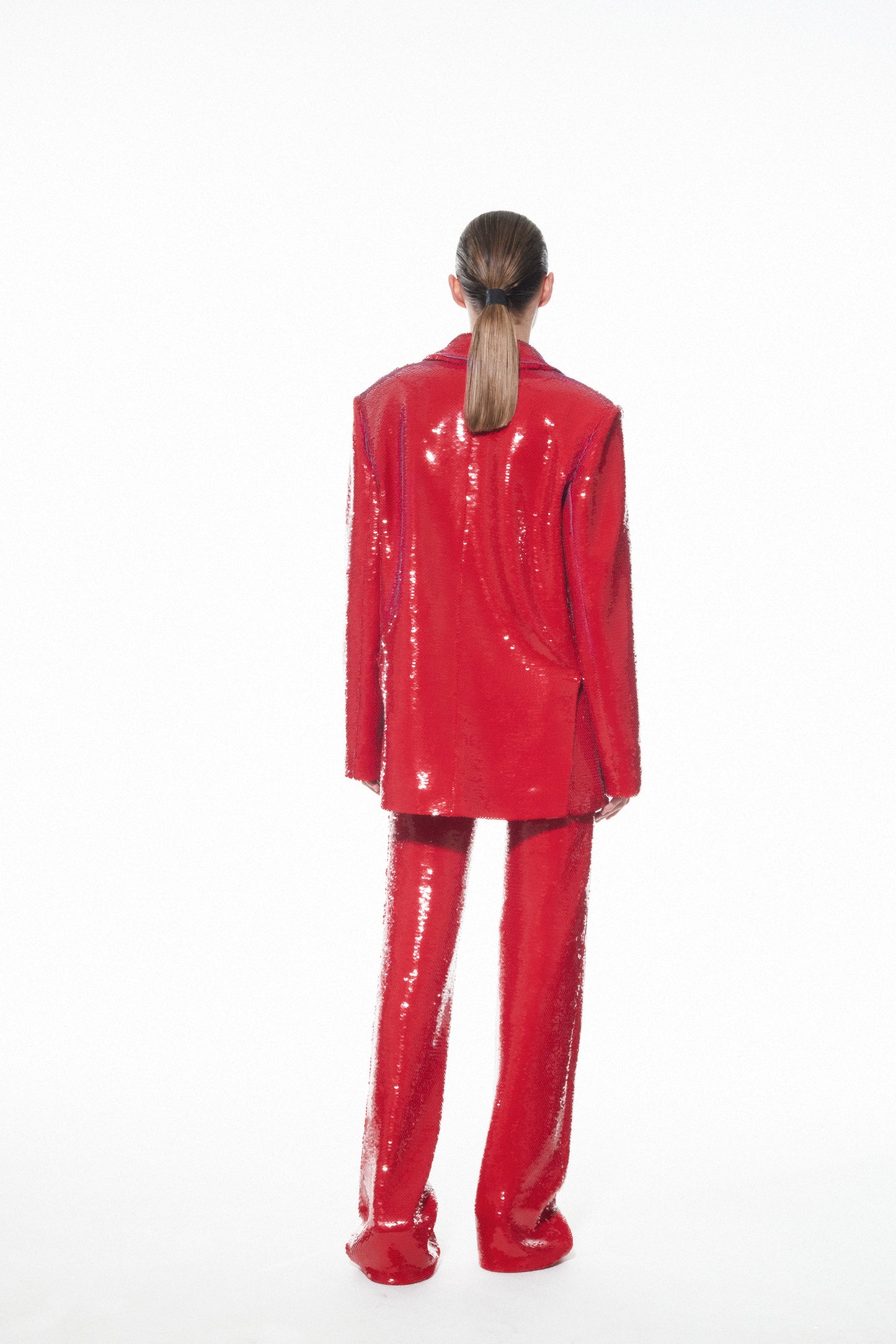 Jade Sequin Red Trousers NUÉ