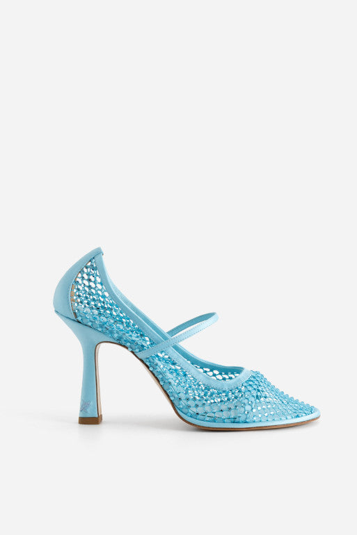 Jerry Light Blue Shoes With Crystals Kachorovska