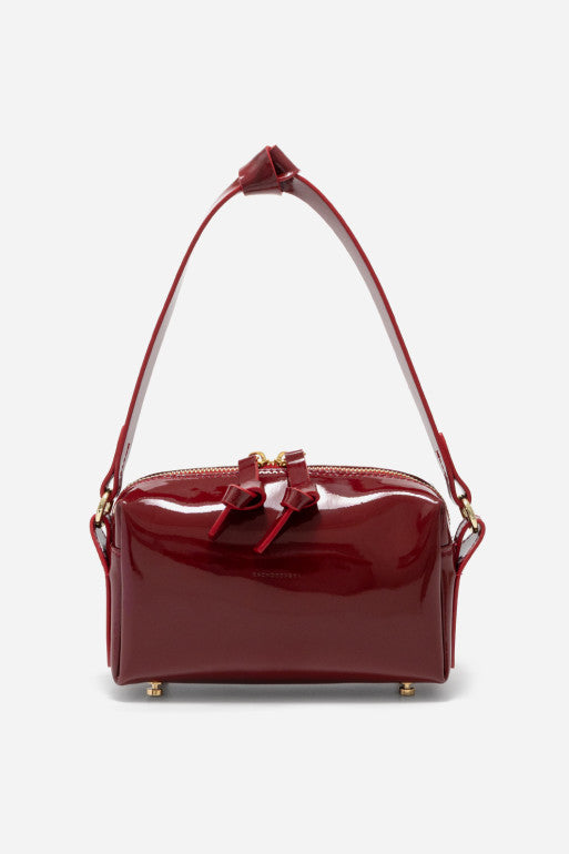 Winona Patent Leather Bag In A Cherry Shade /Gold/ Kachorovska