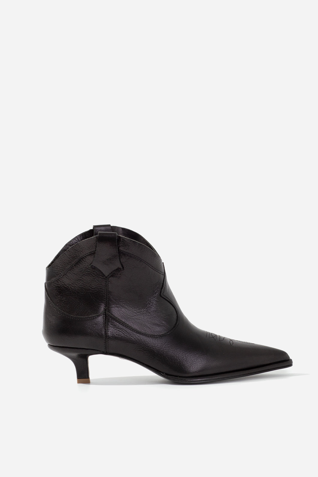 CHERILYN BLACK LEATHER COWBOY BOOTS KACHOROVSKA