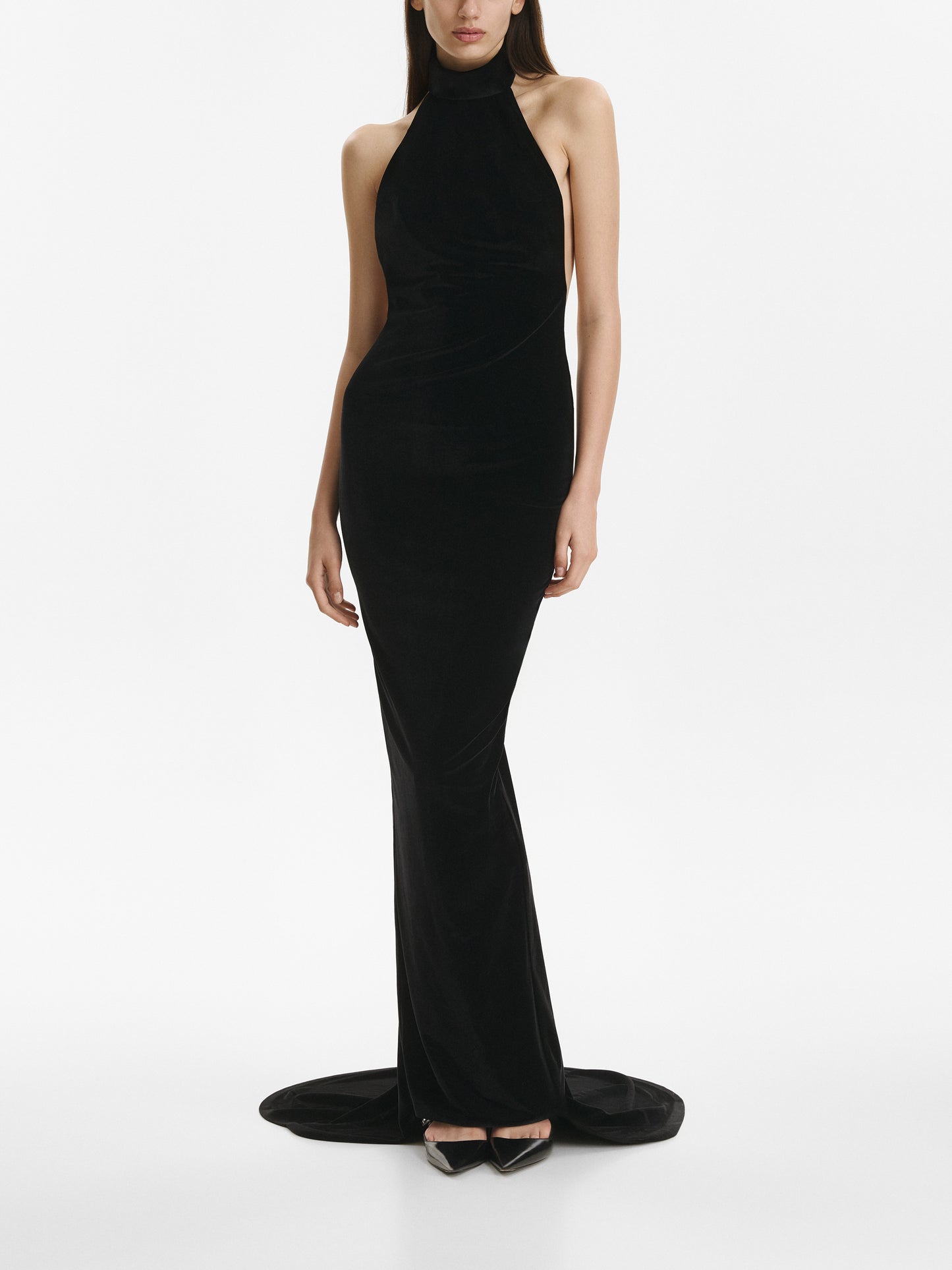 Open-Back Velvet Gown VESTIAIRE D'UN OISEAU LIBRE