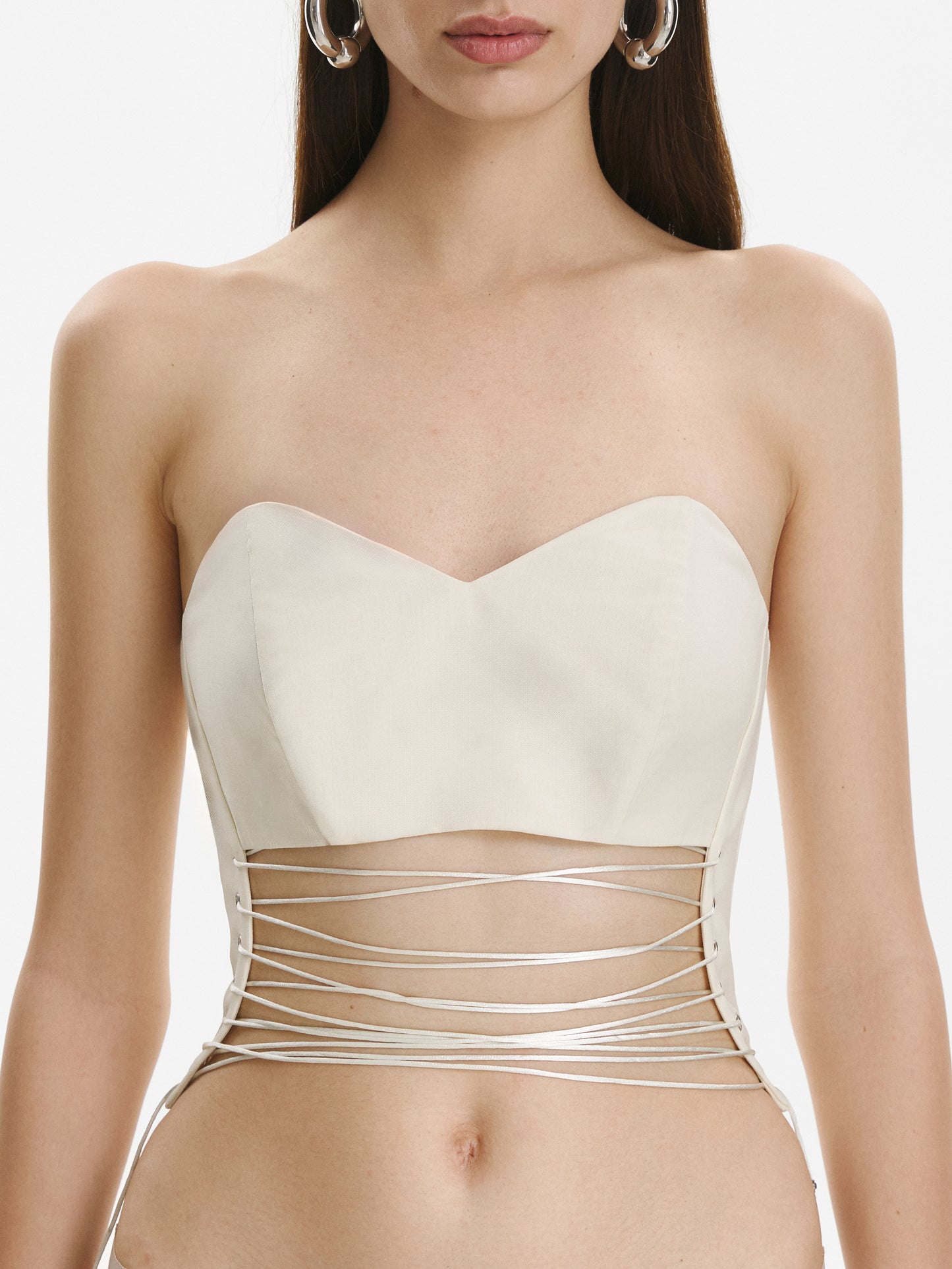 Lace-Up Corset Top VESTIAIRE D'UN OISEAU LIBRE