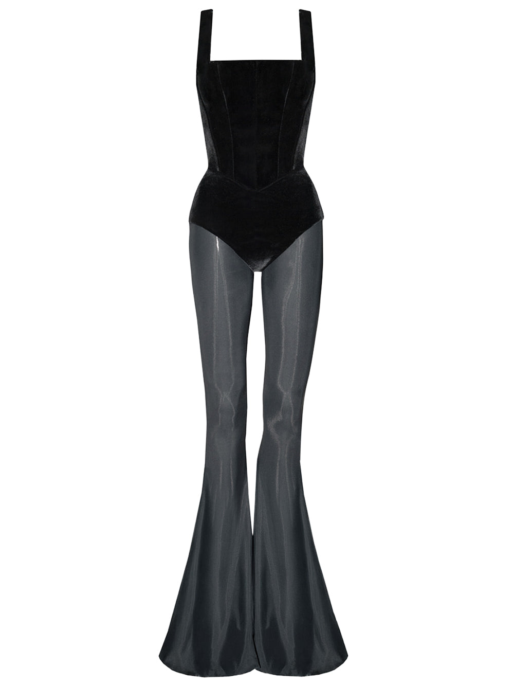 Velvet Corset Jumpsuit VESTIAIRE D'UN OISEAU LIBRE
