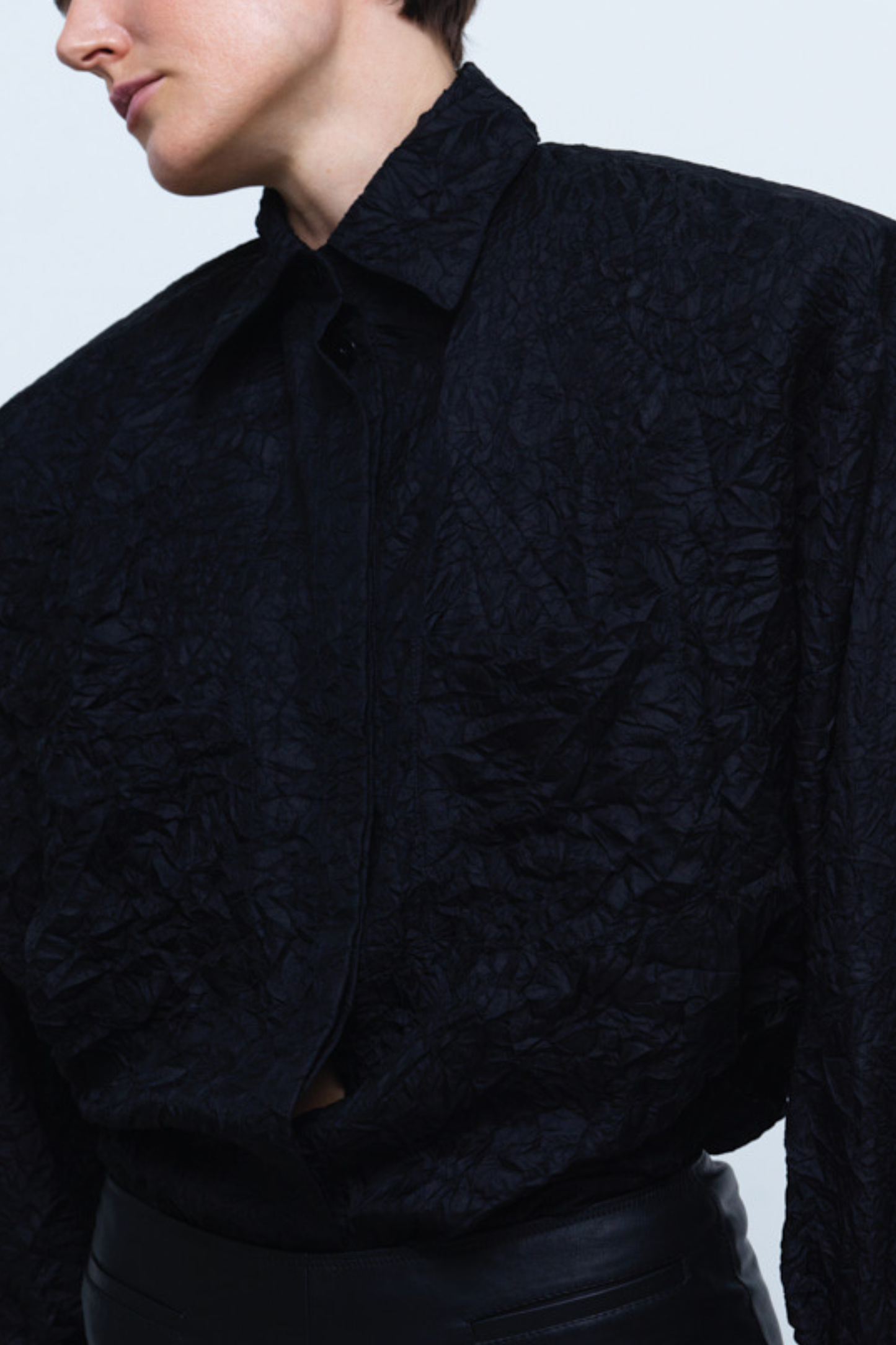 TOP #02 — Crinkled-Effect Shirt GUDU