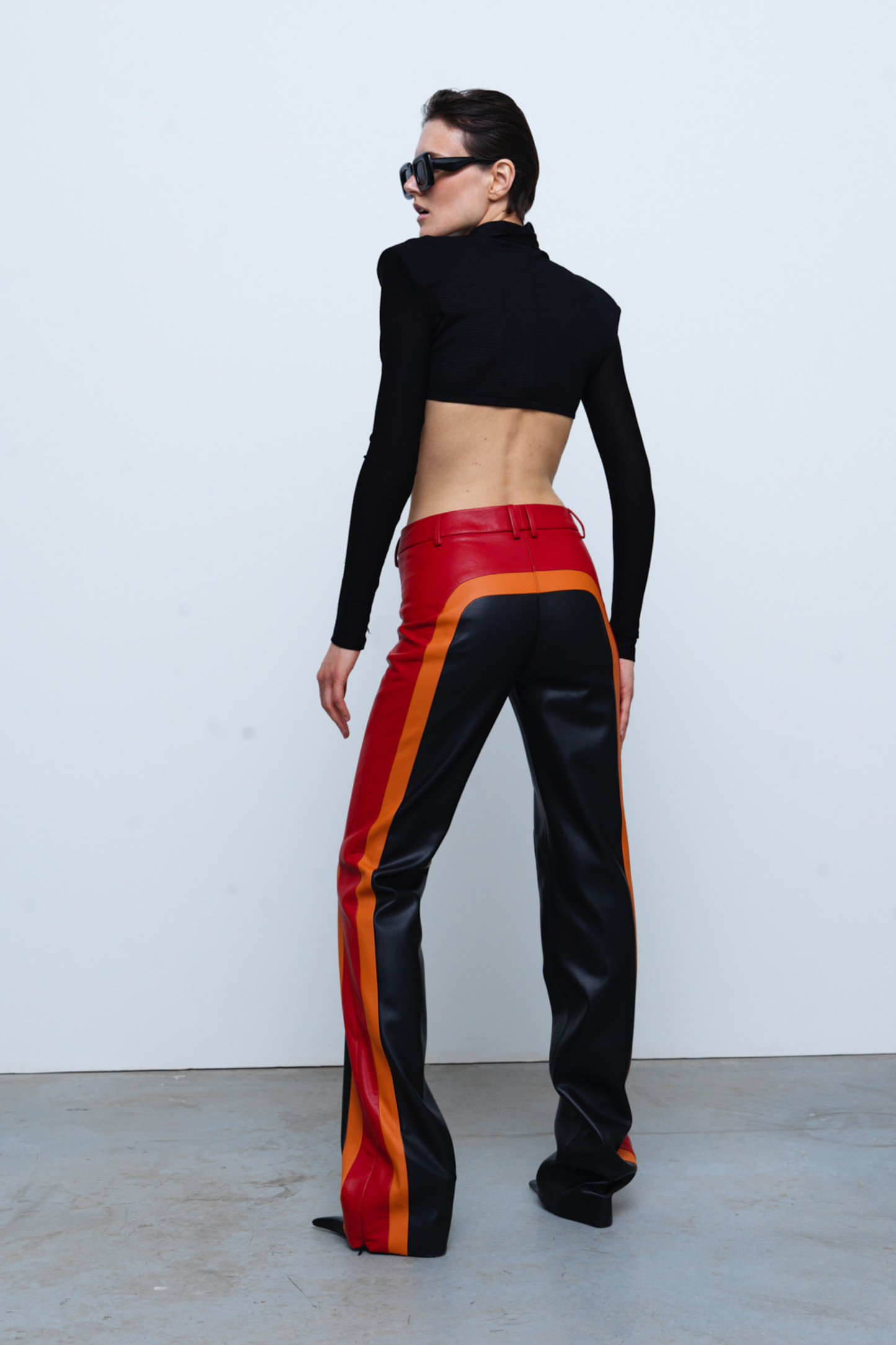 TROUSERS #04 — Faux Leather Patchwork Trousers GUDU