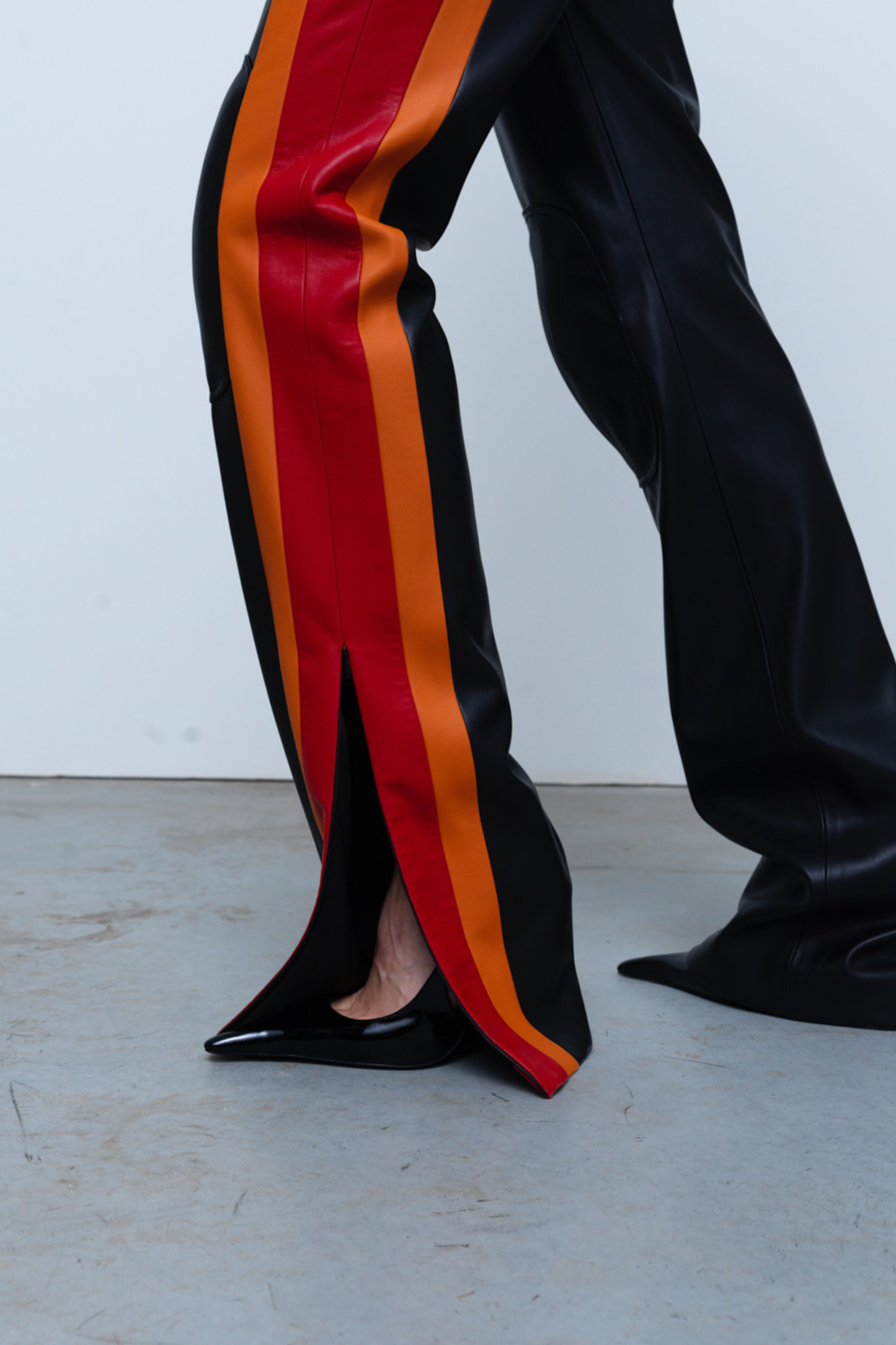 TROUSERS #04 — Faux Leather Patchwork Trousers GUDU