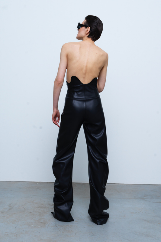 TROUSERS #01 — High Waist Faux Leather Trousers GUDU