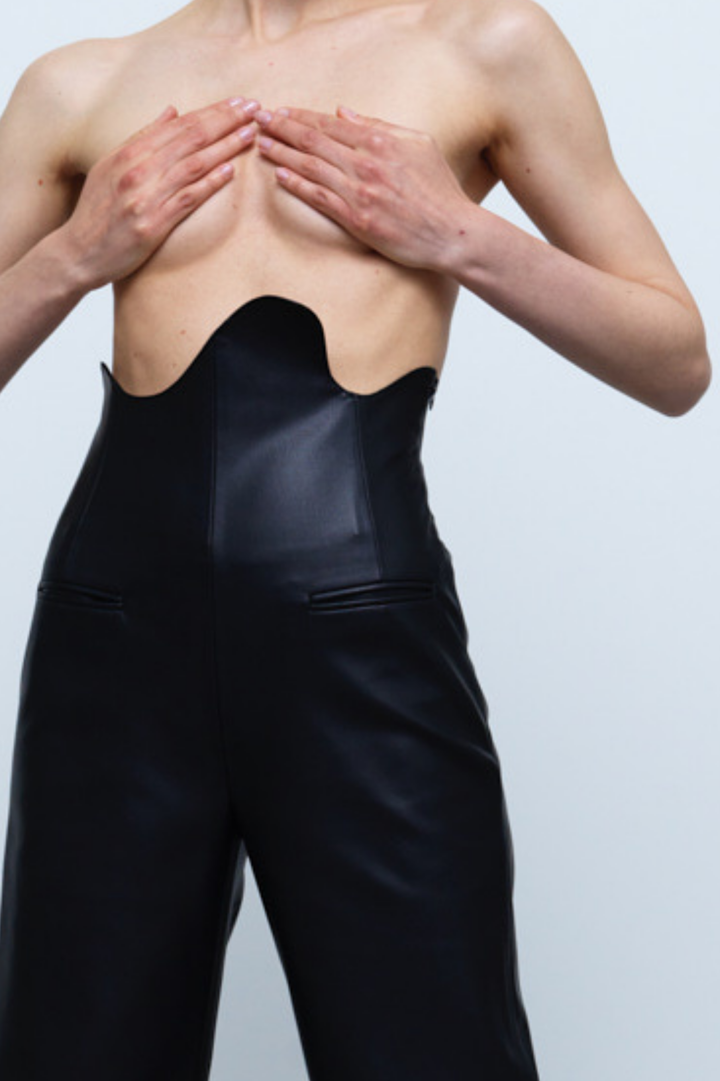 TROUSERS #01 — High Waist Faux Leather Trousers GUDU