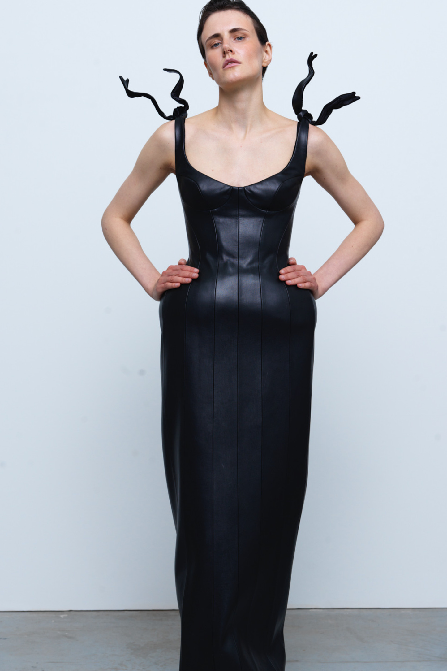 DRESS #01 — Sculptural Corset Hourglass Maxi Dress GUDU