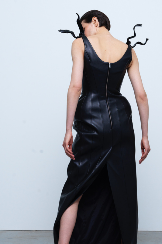 DRESS #01 — Sculptural Corset Hourglass Maxi Dress GUDU