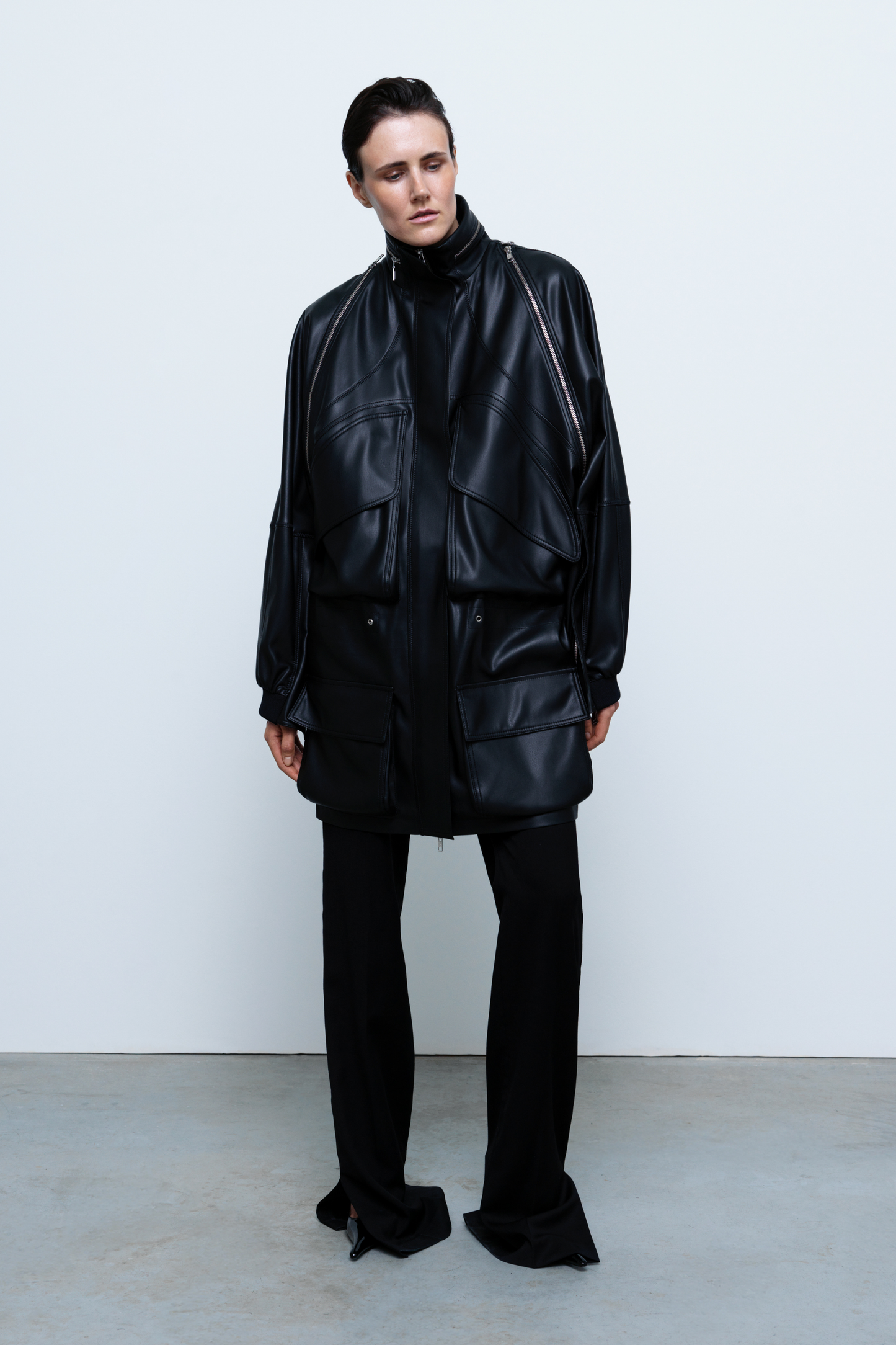 JACKET #06 — Convertible Faux-Leather Jacket GUDU