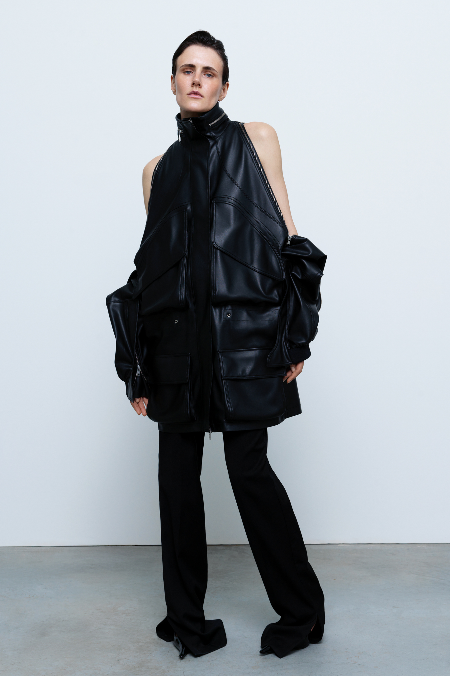 JACKET #06 — Convertible Faux-Leather Jacket GUDU