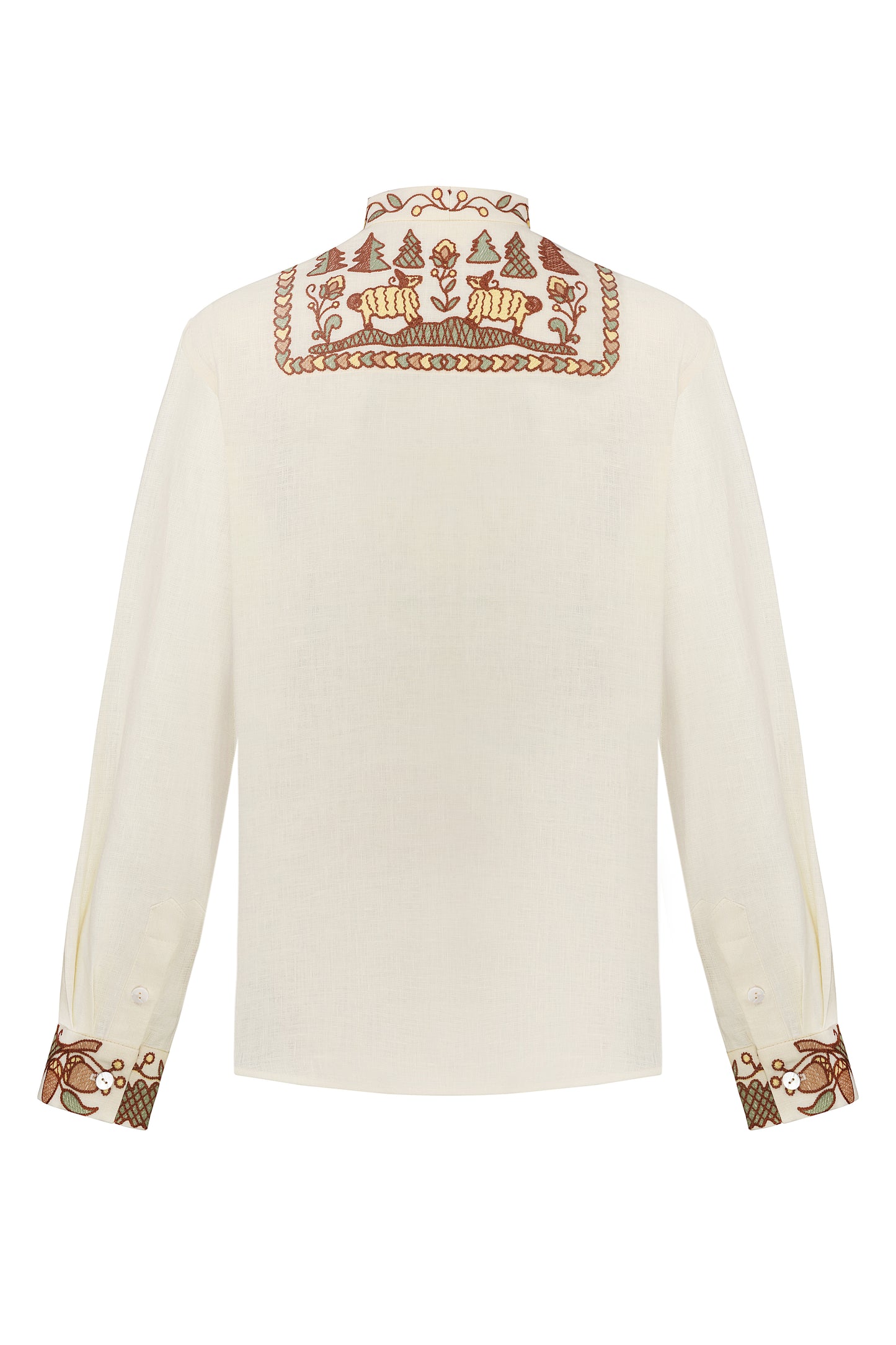 "Embroidery history" beige shirt FOBERINI