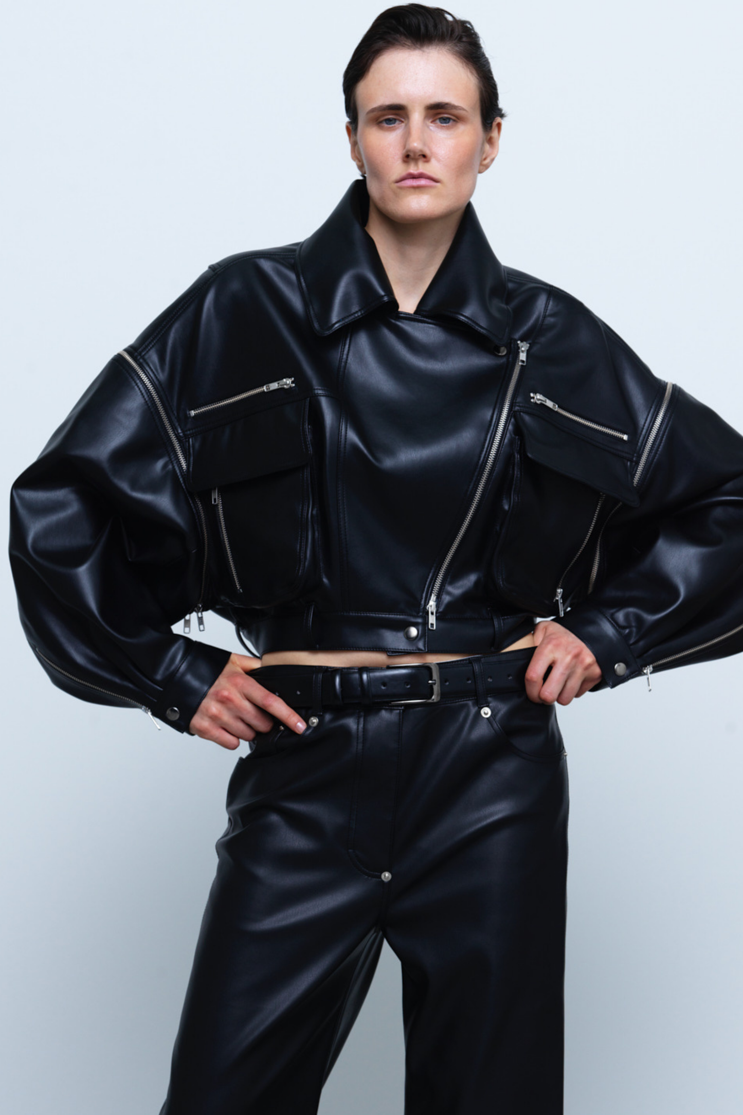 JACKET #09 — Convertible Faux Leather Jacket GUDU