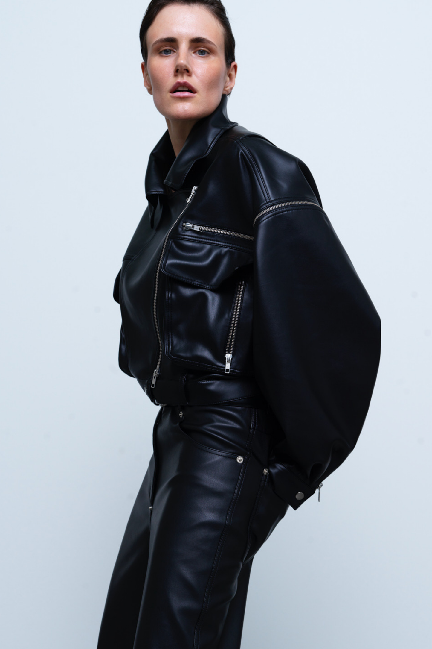 JACKET #09 — Convertible Faux Leather Jacket GUDU