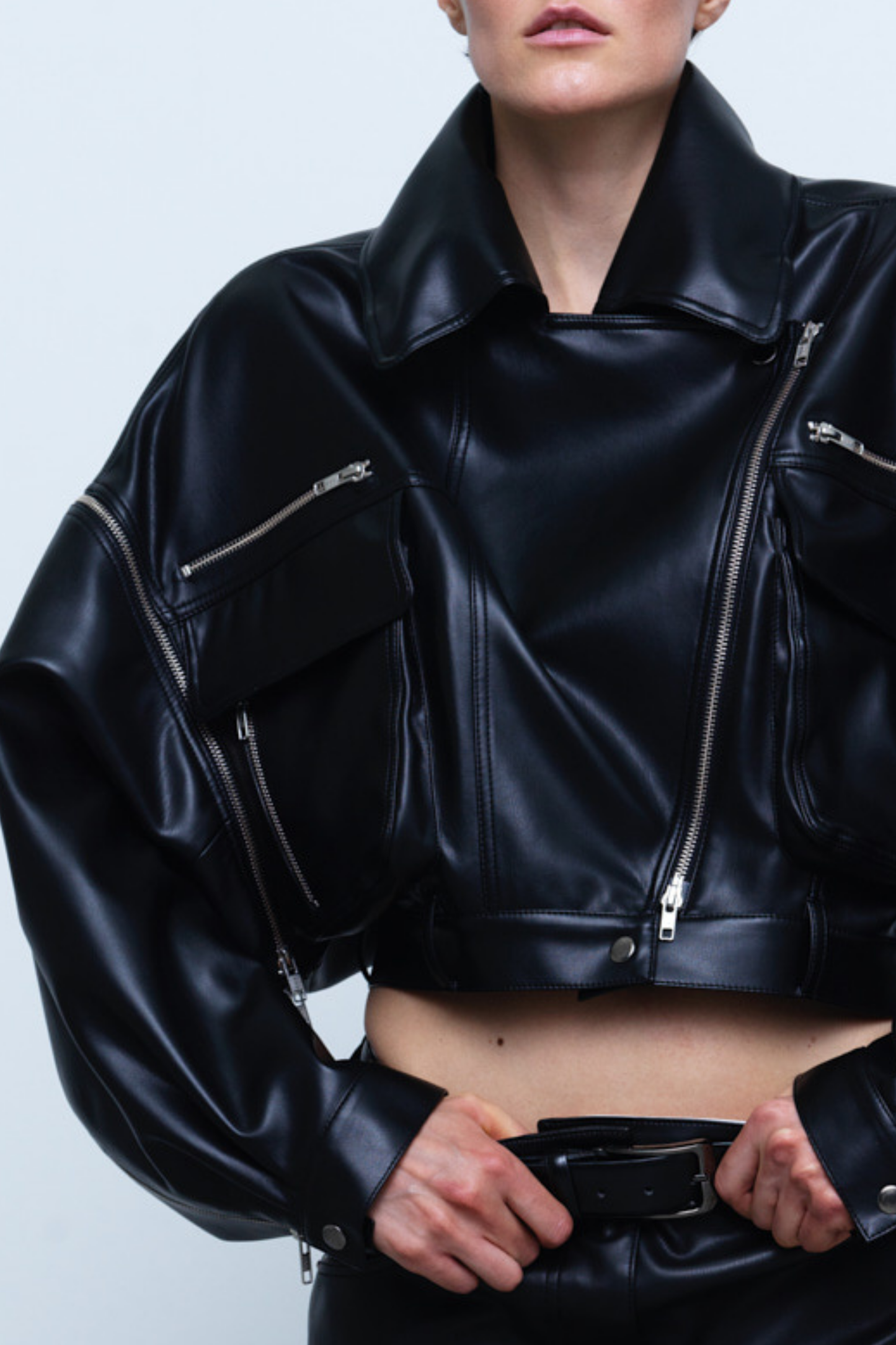 JACKET #09 — Convertible Faux Leather Jacket GUDU