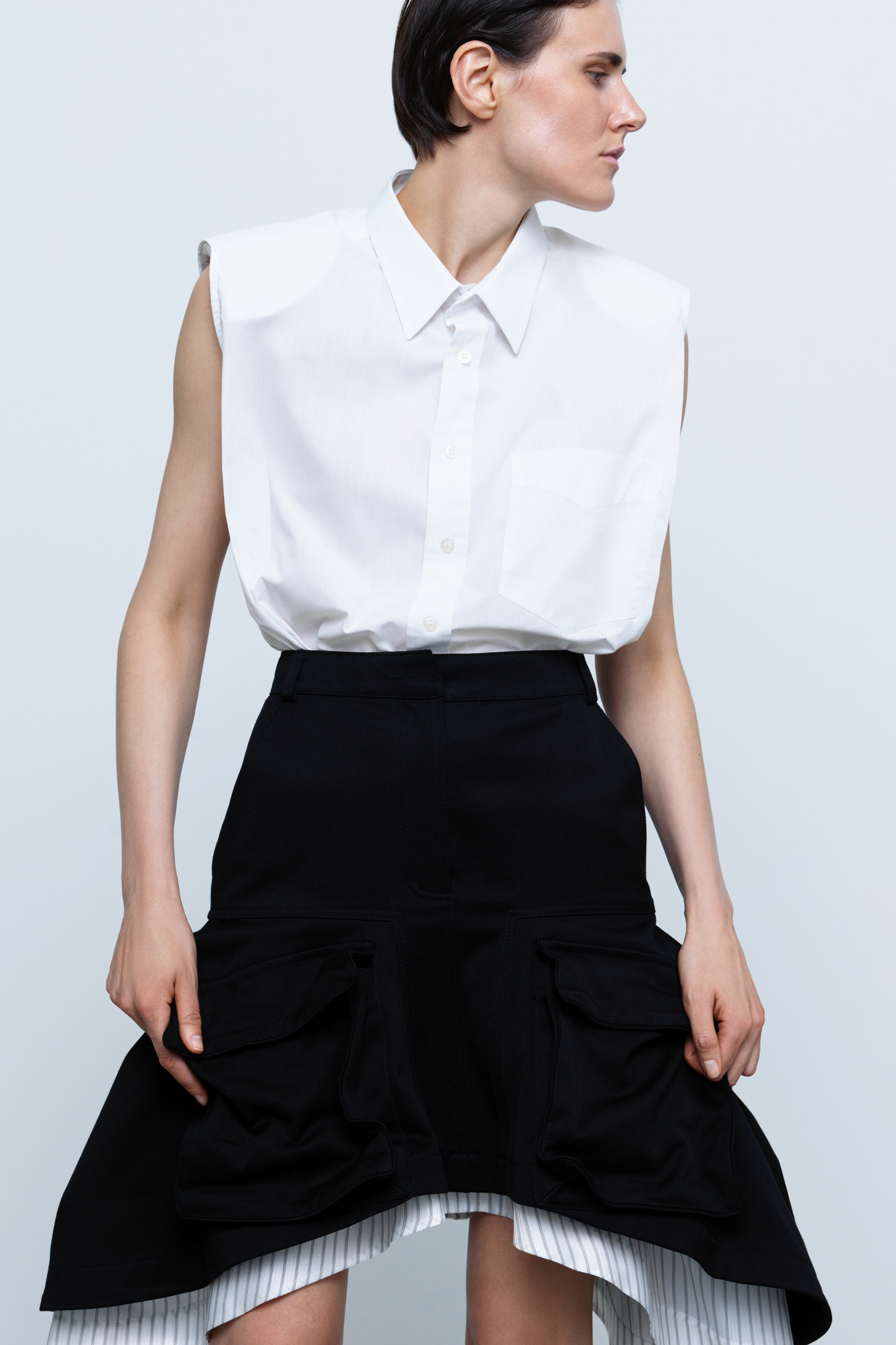 SKIRT #05 — Asymmetrical Midi Skirt GUDU