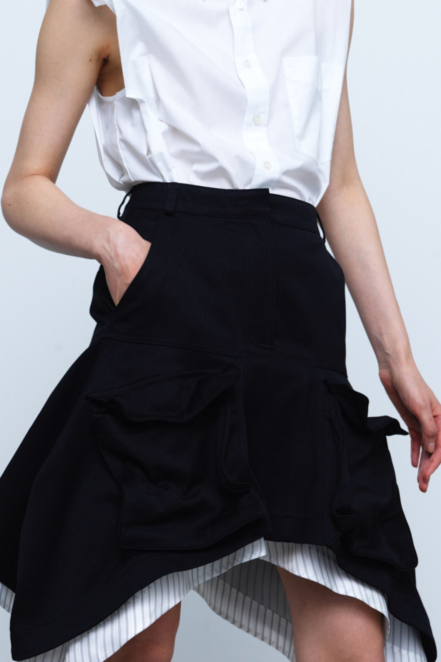 SKIRT #05 — Asymmetrical Midi Skirt GUDU