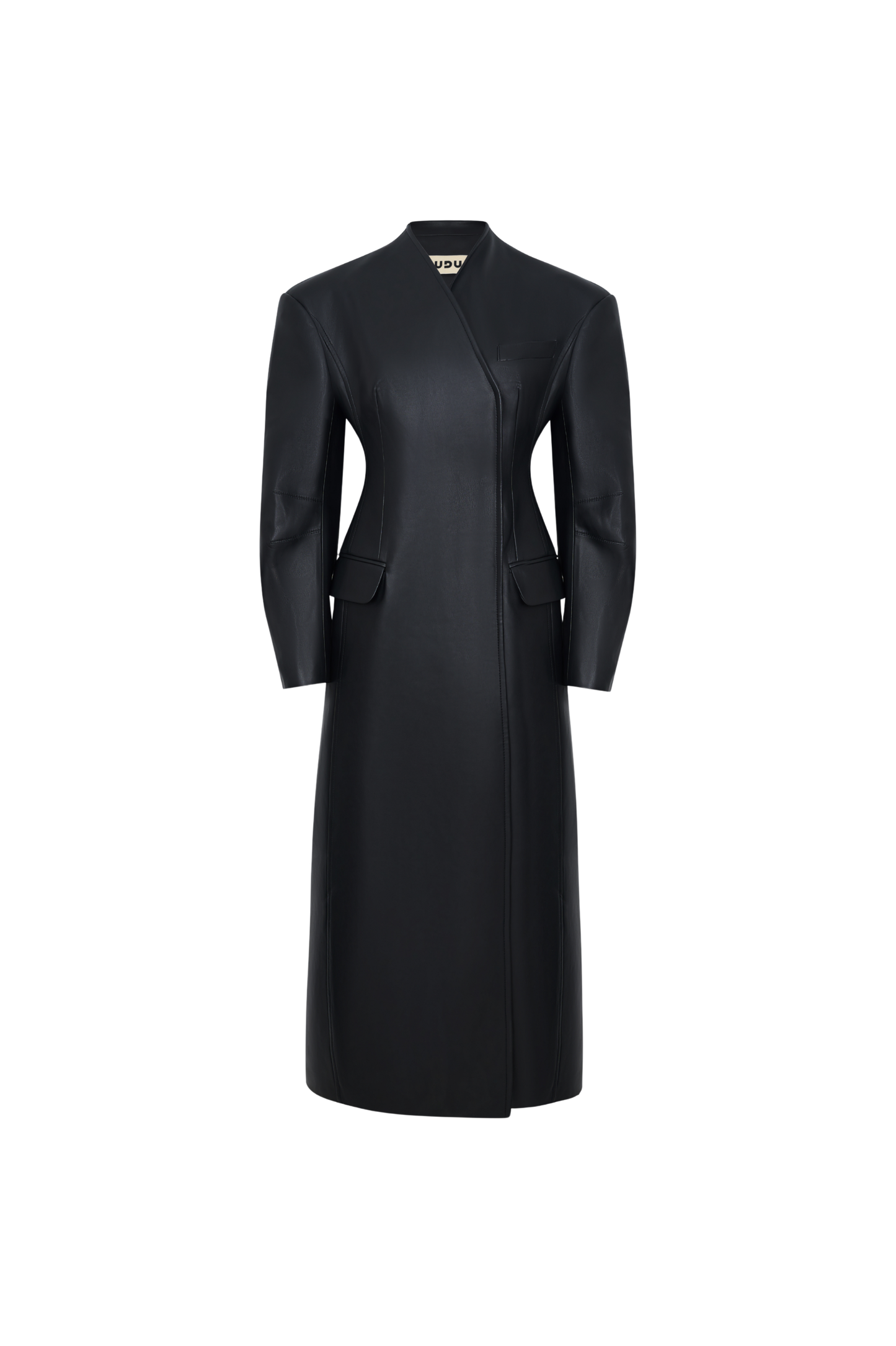 COAT #03 — Hourglass Faux Leather Coat GUDU