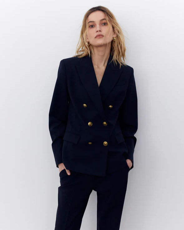 Navy blue woolen trousers NOVITSKA