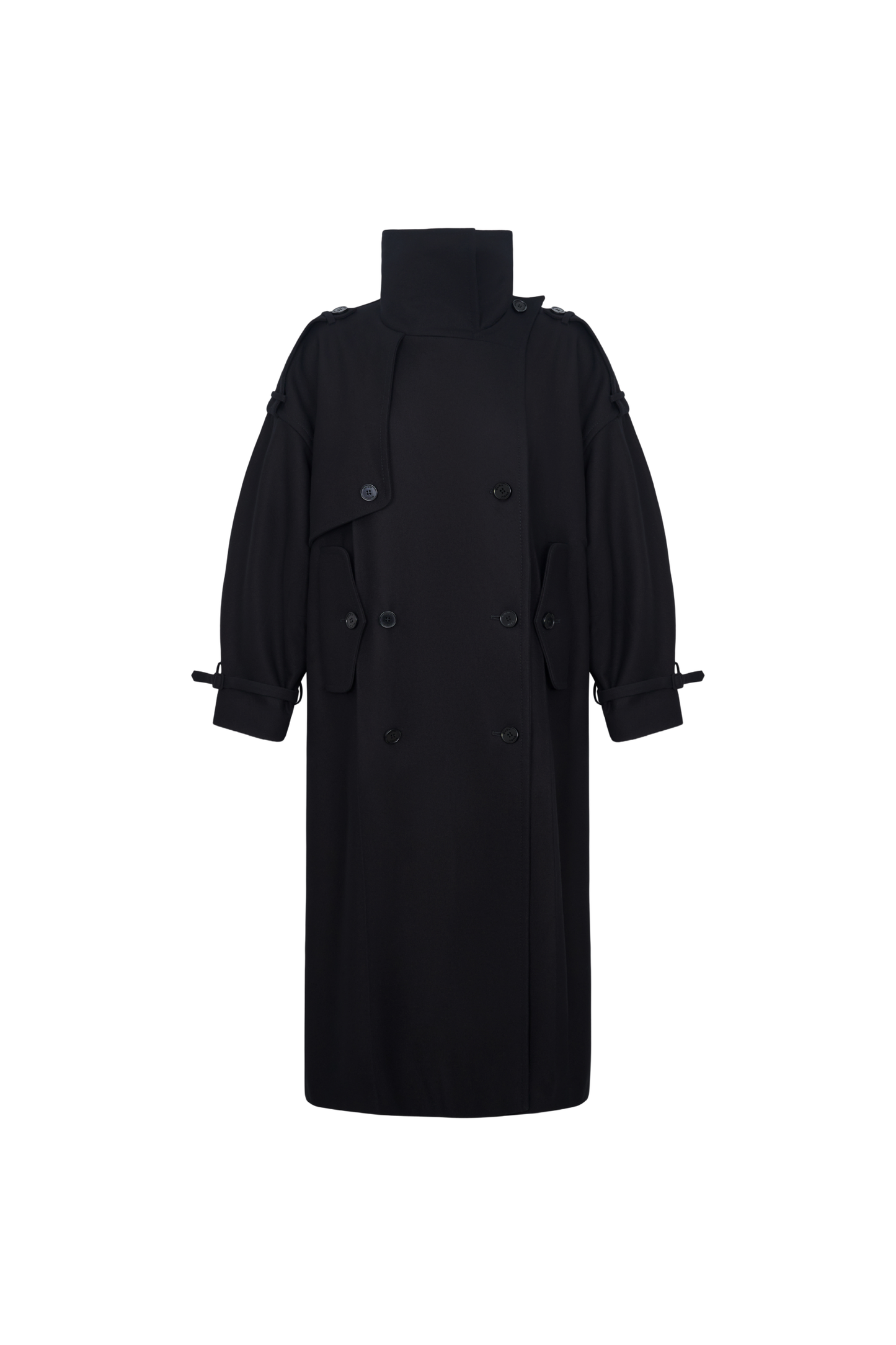 COAT #05 — Funnel Neck Wool Coat GUDU