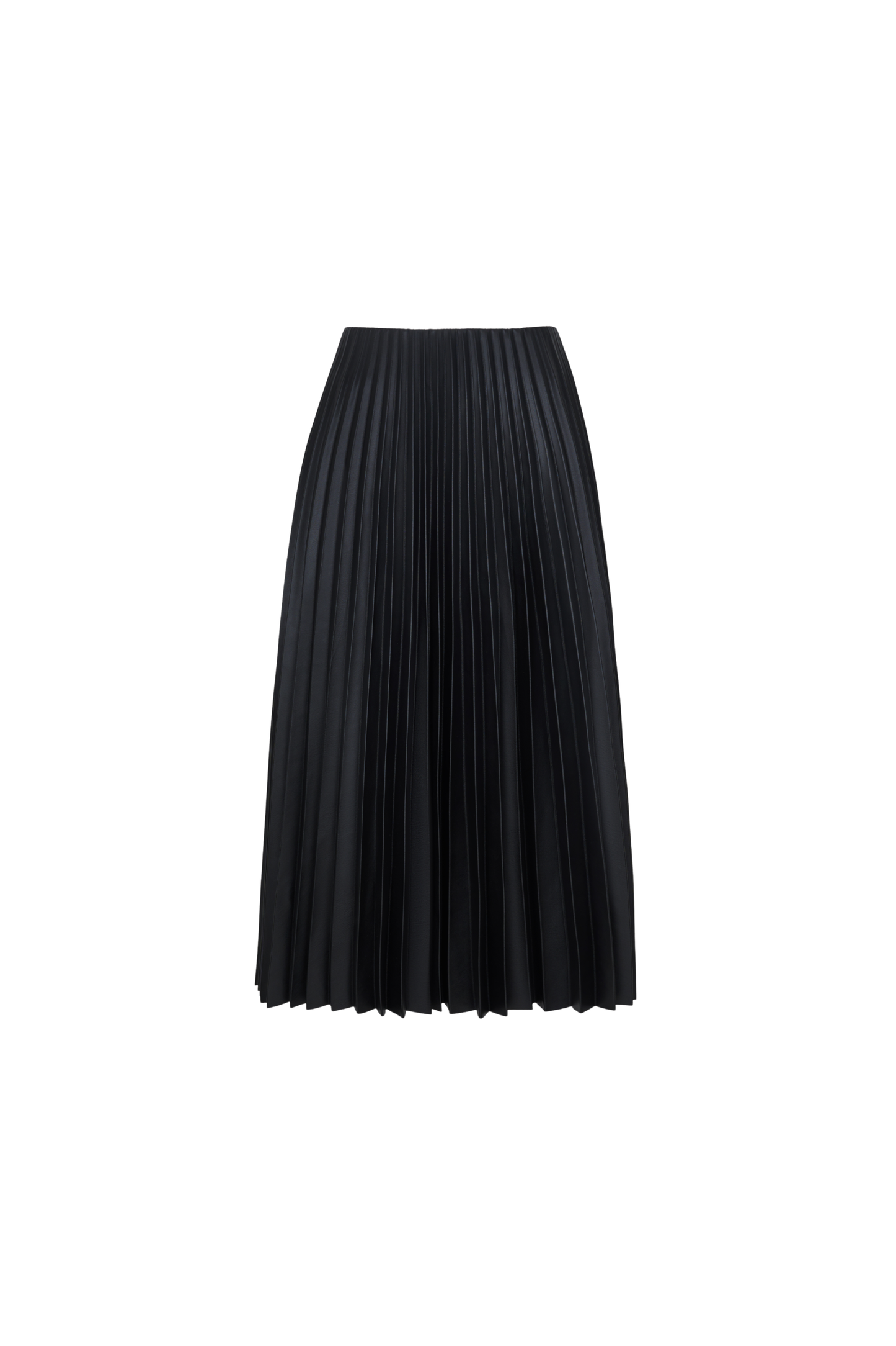 SKIRT #12 — Pleated Faux Leather Midi Skirt GUDU