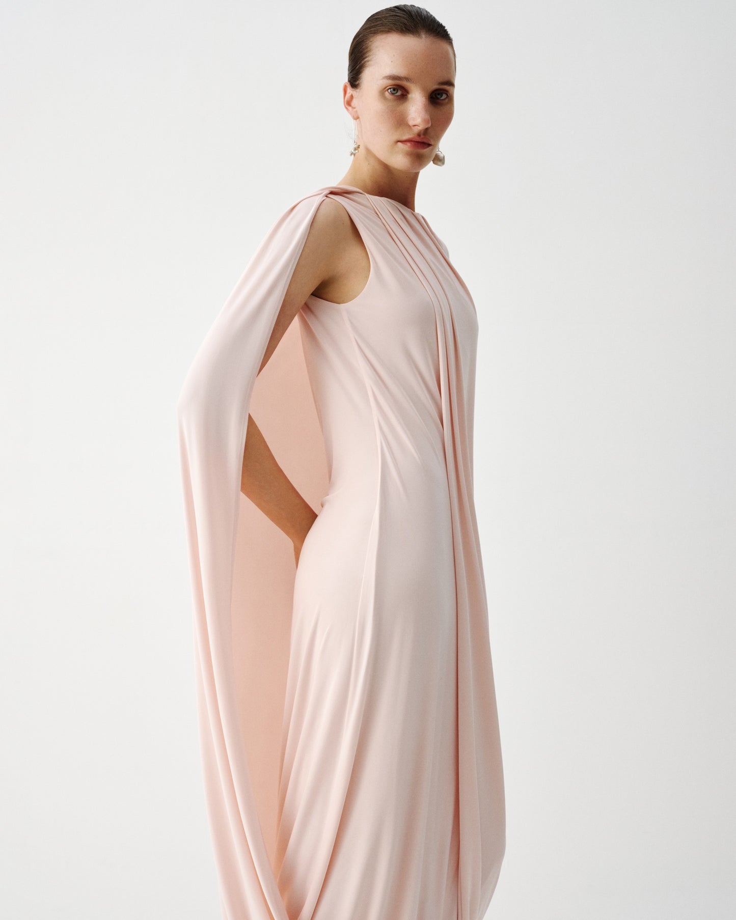 JERSEY DRESS WITH A CAPE ELENA REVA